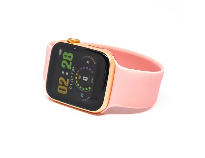 Smartwatch, Monitorizeaza Functiile Cardiace, Conectare la Telefon, Aplicatie Destinata Ceasului, Multiple Functii, Roz